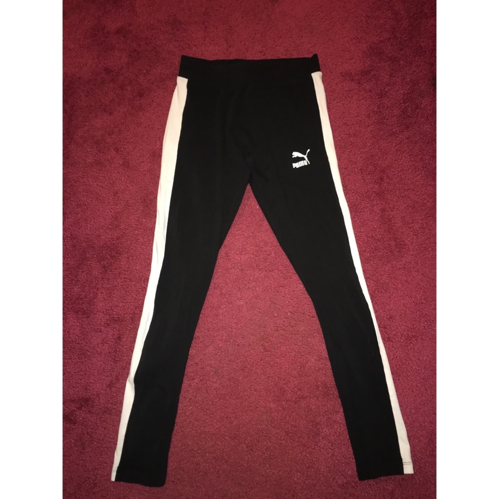 White and Black Puma Leggings